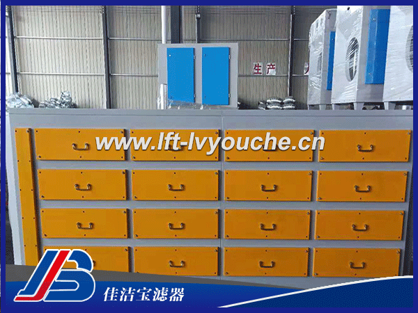 LF-HXT-5000/20000/30000/50000風量活性炭吸附箱LF-HXT-5000/10000/15000活性炭吸附箱： LF-HXT-5000/10000/15000活性炭吸附箱是佳潔寶濾器生產的一款環保吸附裝置，又叫 工業活性炭廢氣處理箱、蜂窩炭活性炭環保箱等，廣泛應用于汽車噴漆，烤漆 ，電子元件生產，電池，點評電瓶生產，酸洗作業車間，實驗室排風，冶金，化工廠，印刷廠。 LF-HXT-5000/10000/15000活性炭吸附箱參數:          型號      風量      抽屜      設備尺寸長*寬*高       碳含量    進出風口  LF-HXT-5000 5000      2組     1050*1025*1100            50kg     395mm LF-HXT-10000 10000  4組    1600*1025*1100            100kg    495mm  LF-HXT-15000 15000  6組    2150*1025*1100            150kg    495mm  LF-HXT-20000 20000  8組    2700*1025*1100            200kg    595mm  LF-HXT-30000 30000 12組   3300*1025*1100            300kg    795mm  LF-HXT-50000 50000 20組   3300*1800*1320            500kg    995mm 